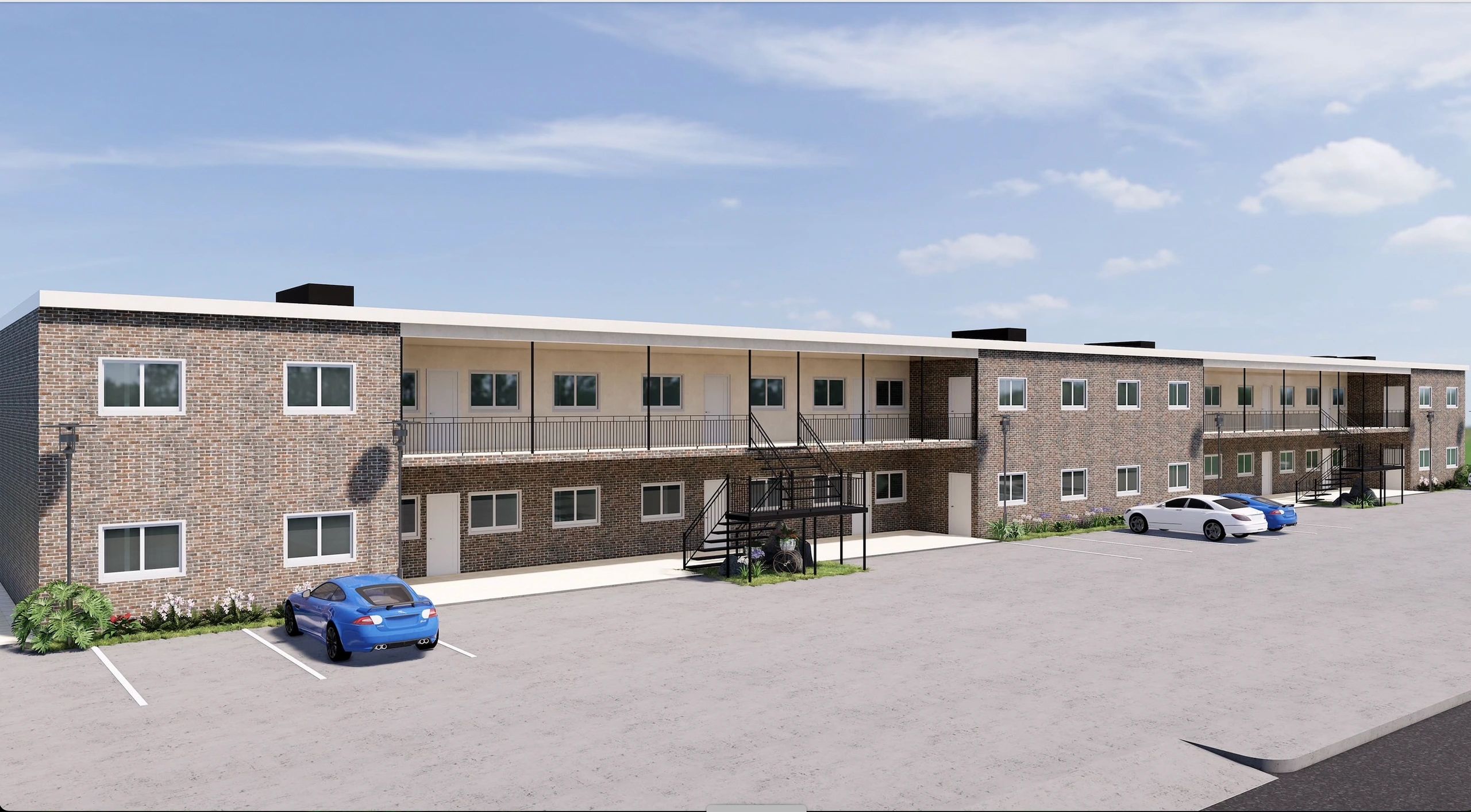 Tuscan Valley Apartments complex rendering